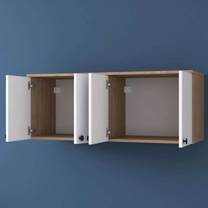 Hanah Home Armario Multiusos BA120 - 2670 Nogal y Blanco